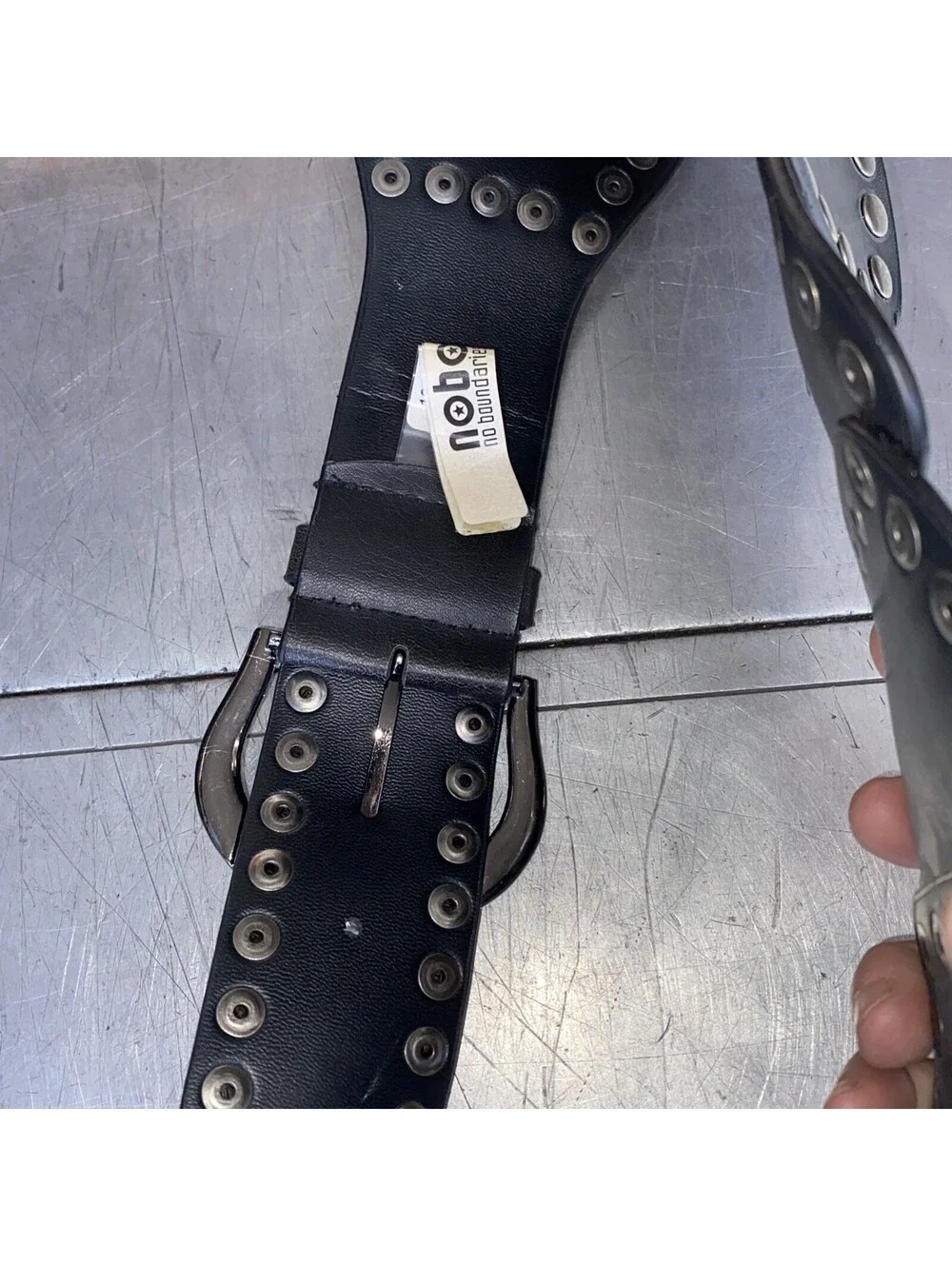 Vintage Y2K No Boundaries Thick Studded Faux Leather Belt Size L/XL